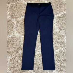 White House Black Market The Skinny Ankle Navy Ponte Leggings size 4